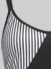 Plus Size Stripes Colorblock Tunic Top -  