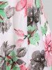 Plus Size Guipure Lace Panel Tie Floral Cold Shoulder Top -  