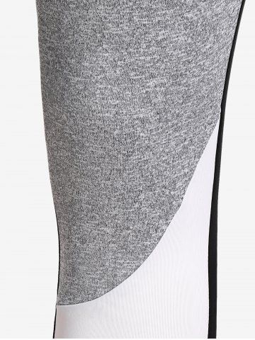 Plus Size & Curve High Waist Colorblock Skinny Gym Leggings