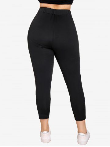 Plus Size & Curve High Waist Colorblock Skinny Gym Leggings