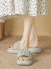 Wide Feet Ruched Detail Flatform Slide Sandals -  