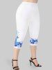 Butterfly Print Cami Top and Capri Leggings Plus Size Outfits -  