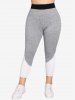 Plus Size & Curve High Waist Colorblock Skinny Gym Leggings -  