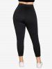Legging de Gym Moulant en Blocs de Couleurs à Taille Haute Grande Taille - Noir 1X | US 14-16