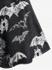 Robe Gothique Croisée Chauve-souris Imprimé Détaillé sans Manches - Noir L | US 12