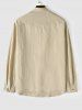 Cotton and Linen Textured Long Sleeves Basic Shirt -  