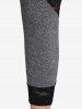 Legging Court Panneau en Dentelle de Grande Taille - Gris Foncé 1X