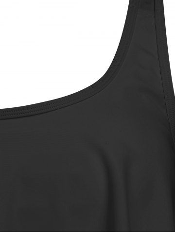 Plain Flounce Tankini Top