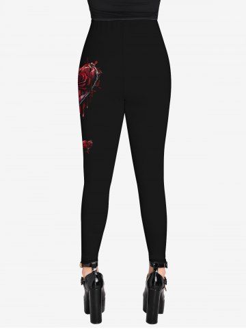 Gothic Rose Heart 3D Print Leggings