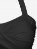 Haut de Tankini Tordu Détaillé à Col Halter - Noir 3X