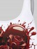 Haut de Tankini Gothique 3D Cœur Rose Imprimés - Blanc 1X