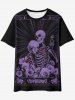 T-shirt Gothique Rose Squelette Graphique - Noir XL