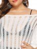 Plus Size Off The Shoulder Fringe Beach Cover Up Top -  