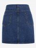 Plus Size Daisy Embroidered Mini Bodycon Denim Skirt -  