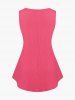 Plus Size Solid Colour Hollow Out Chain Panel Sleeveless Top -  