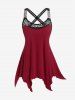 Gothic Hollow Out Panel Chain Crisscross Top -  