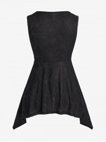 Gothic Fishnet Panel O-Ring PU Leather Straps Top