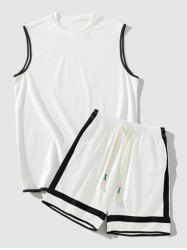 Color Spliced Tank Top and Shorts Athletic Set -  