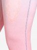 Legging Corsaire 3D Teinté Imprimé de Grande Taille - Rose clair 1X
