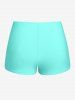Maillot de Bain Tankini Evidé Bouclé Papillon Imprimé de Grande Taille - Vert 5X