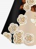 Haut à Bretelle Fine 3D Papillon Fleur et Cœur Imprimés en Blocs de Couleurs sans Dos - café lumière 2X