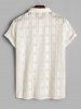 Floral Openwork Sheer Short Sleeves Shirt -  