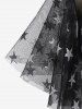 T-shirt Etoile Papillon Panneau en Maille Transparente de Grande Taille avec Ceinture - Pourpre  3X | US 22-24