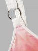 Rose Watercolor Painting Print V Neck A Line Dress -  