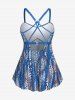 Leopard Print Twist Crisscross Boyleg Tankini Swimsuit -  