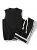 Color Spliced Tank Top and Shorts Athletic Set -  