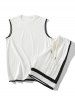 Color Spliced Tank Top and Shorts Athletic Set -  