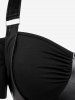 Gothic Zipper PU Leather Grommet Ruched Cold Shoulder Top -  
