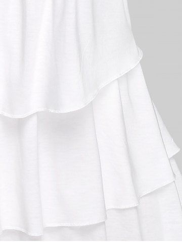 Plus Size Guipure Lace Panel Flounce Layered Tank Top