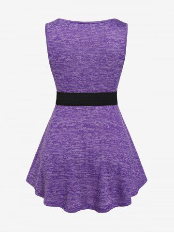 Plus Size Crisscross Heart Belt Sleeveless Top