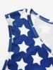 Star Striped Print Colorblock Button American Flag Tank Top -  