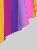 Haut Rayé Imprimé en Blocs de Couleurs à Bretelle Fine - Multi-A XS