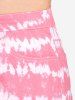 Plus Size Tie Dye Frayed Denim Shorts -  