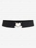 Plus Size Solid Colour Heart Ring Buckle Belted Surplice Dress -  