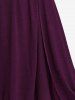 Plus Size Solid Colour Heart Ring Buckle Belted Surplice Dress -  