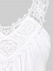Plus Size Guipure Lace Panel Flounce Layered Tank Top -  