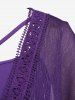 Plus Size Batwing Sleeves Guipure Lace Cinched Ruched 2 in 1 Tee -  