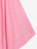 T-shirt Noué Sanglé de Grande Taille à Manches Bouffantes - Rose clair 2X | US 18-20