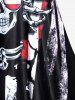 American Flag Skull Print O-Ring Buckle Boyleg Tankini Swimsuit -  