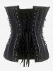 Corset en Brocart Décoré Chaîne à Lacets - Noir 5XL