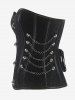 Corset en Brocart Décoré Chaîne à Lacets - Noir 5XL
