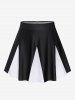 Cinched Ruch Colorblock Skirt Tankini Swimsuit -  