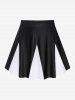 Cinched Ruch Colorblock Skirt Tankini Swimsuit -  