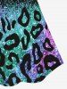 Haut Tankini à Dos Nu Imprimé Figure et Fleurs Brillantes 3D - Noir 2X