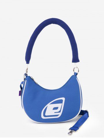 Sac à Bandoulière Aisselle Sportif Droit Motif Géométriques  - BLUE