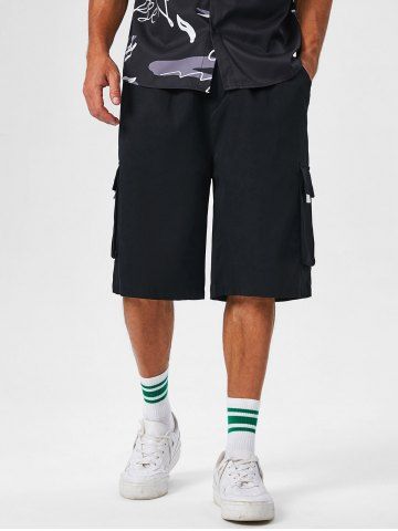 Multi Pockets Design Cargo Shorts - BLACK - XXL